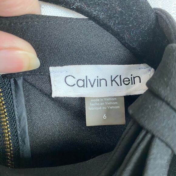 Calvin Klein Black Long Sleeve Shift Mini Dress Sz.6 NWT - Picture 7 of 16
